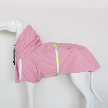 Big Dog Raincoat Cape-Style Reflective Stripe Pet Raincoat Windproof Rain-Proof Dog Hooded Raincoat