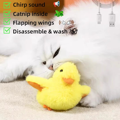 FlutterChirp Cat Toy – Rechargeable Flapping Bird with Catnip & Realistic Sounds