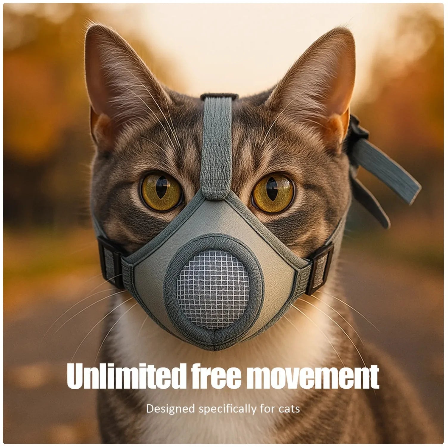 Cat Muzzle - Breathable & Adjustable Cat Mouth Cover for Grooming, Nail Trimming