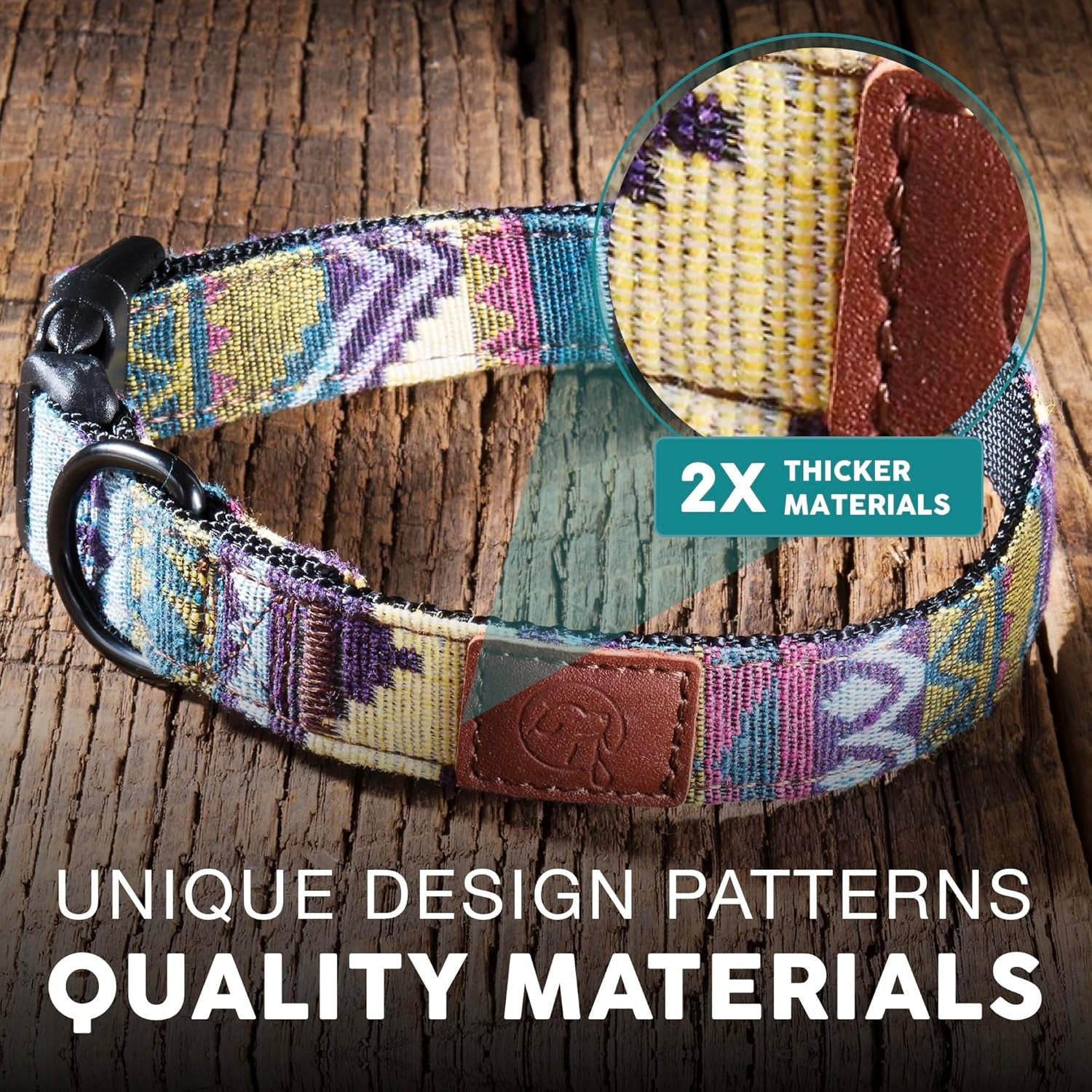 Embark Urban Dog Collar for Large, Medium, & Small Dogs - Durable Collars for Male & Female Dogs - Thick Nylon Material & Hardware - Leather Embossed