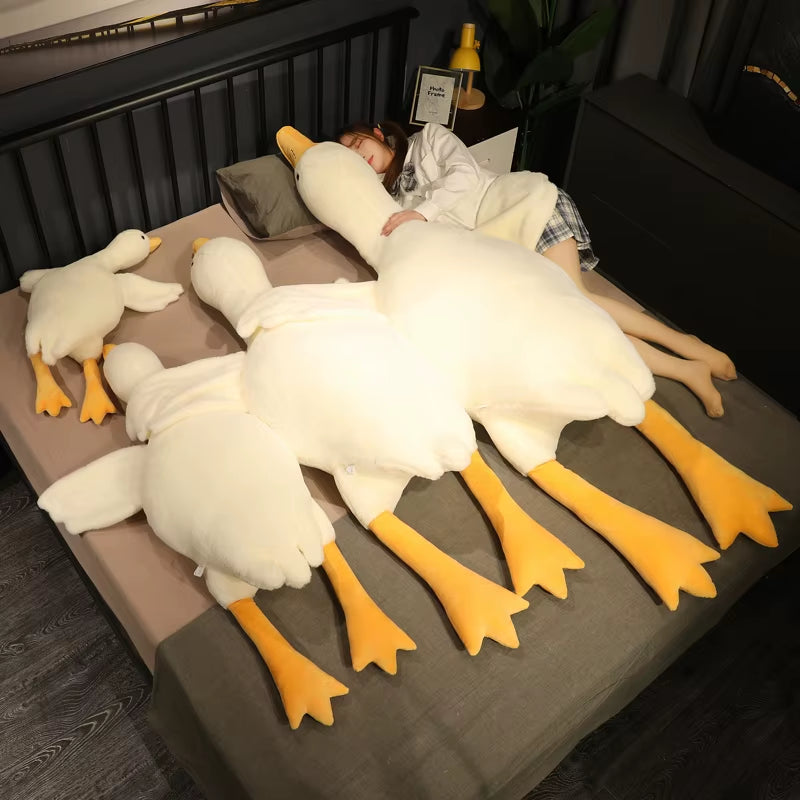 50-190Cm Large Brown Hug Stuffed Animal Duck Kawaii Giant Goose Plush Toy Sleeping Pillow Big Soft Doll Party Gift for Boy Girls