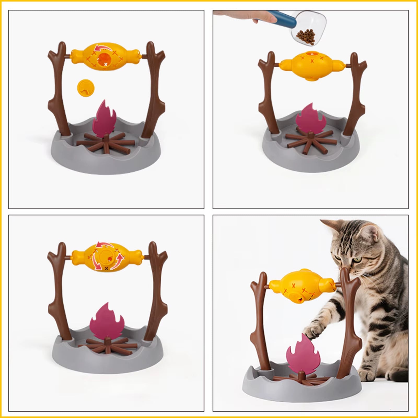 Cats and Dogs Slow Feeding Snack Toy Pet Interactive Food Feeding Device Fun Roast Chicken Leg 360° Rotating Feeder Educate Toys