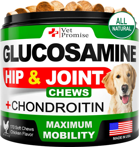 Glucosamine for Dogs Hip and Joint Supplement for Dogs Glucosamine Chondroitin for Dogs Dog Joint Pain Relief MSM Hemp Advanced Support Dog Joint Supplement 170 Mobility Chews