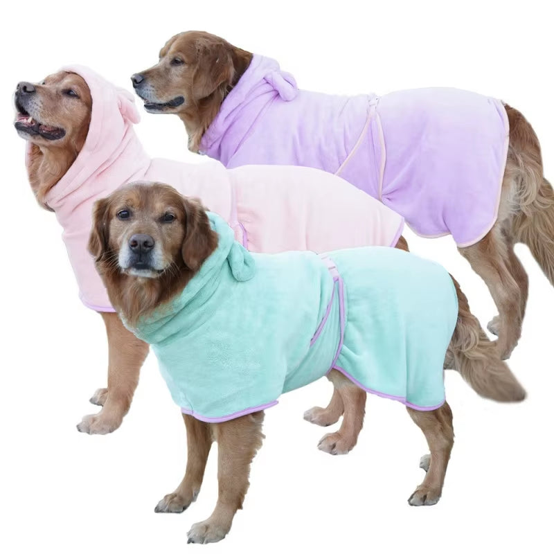 Dog Bathrobe Super Absorbent Pet Towel Bathrobe Bath Towels Quick-Drying Cat Dog Bath Towel Bath Supplies Dog Towel Microfiber